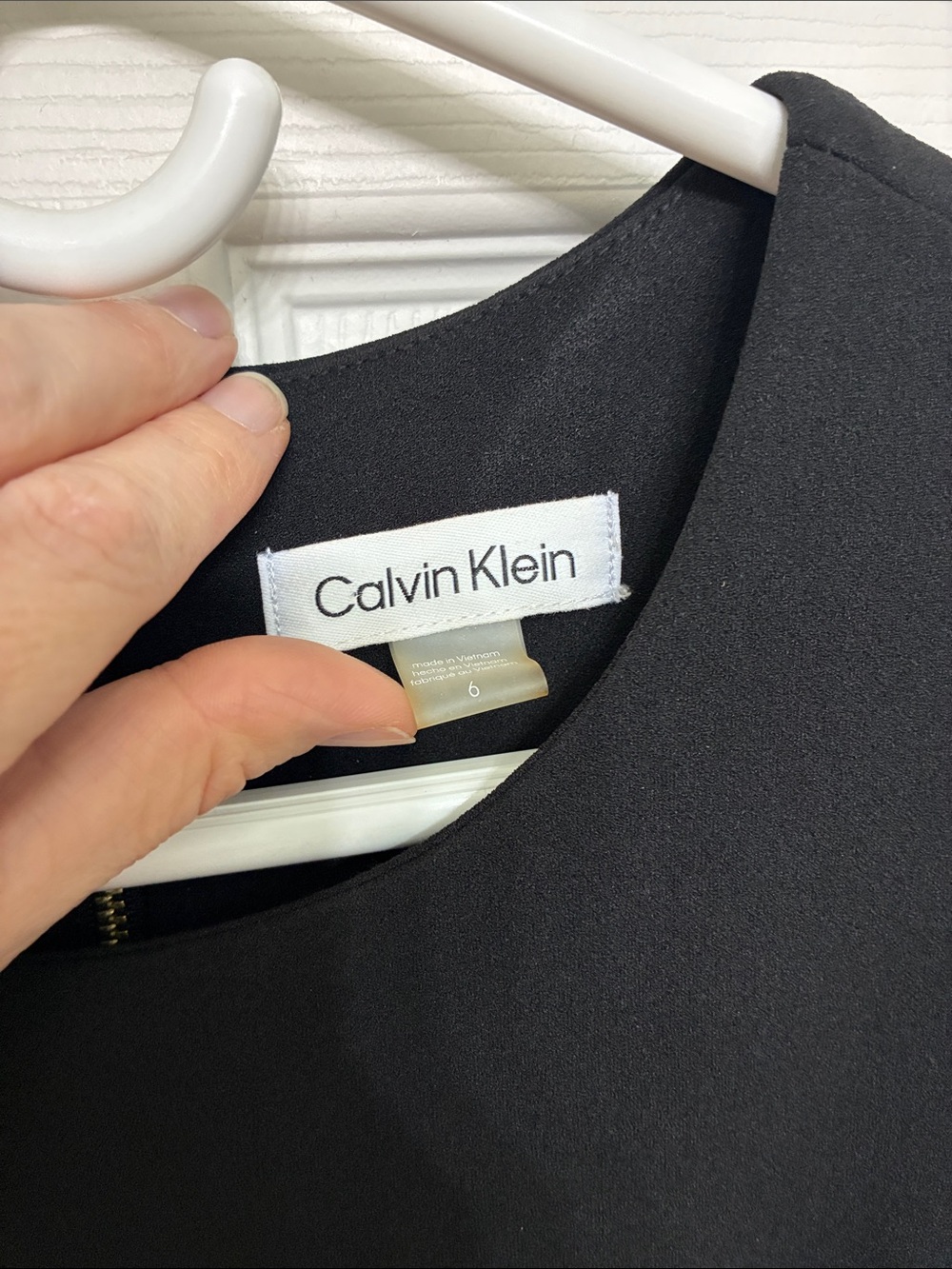 Calvin Klein Black Sleeveless Belted A-Line Dress- size 6 new without tags - Picture 2 of 5